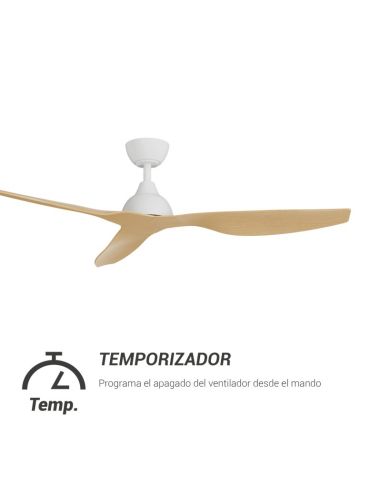 Ventilateur de plafond en bois de lierre pour minuterie CC intérieure/extérieure