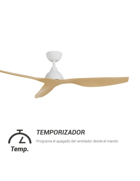 Ventilateur de plafond en bois de lierre pour minuterie CC intérieure/extérieure