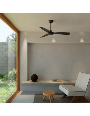 Ventilador de teto Lia preto IP20 DC ambiente interno sem luz