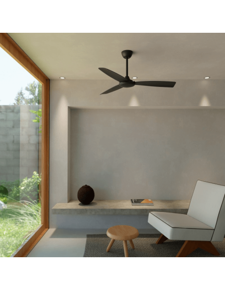 Ventilateur de plafond Lia noir IP20 DC environnement intérieur sans lumière