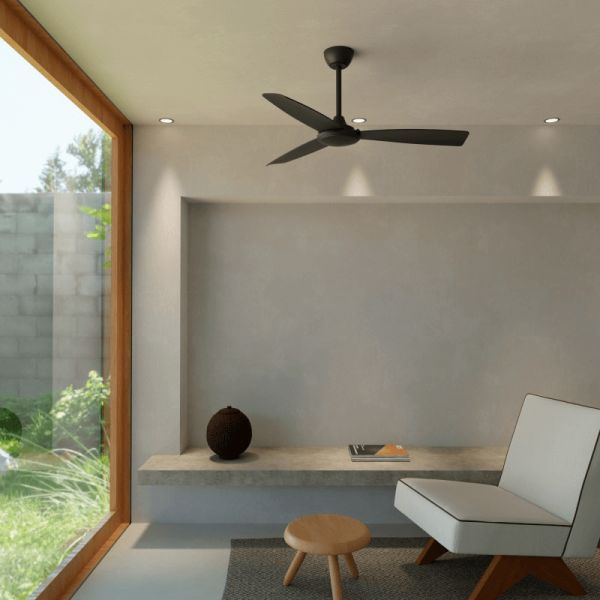 Ventilateur de plafond Lia noir IP20 DC environnement intérieur sans lumière