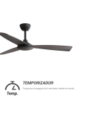 Ventilateur de plafond Lia noir IP20 DC minuterie intérieure