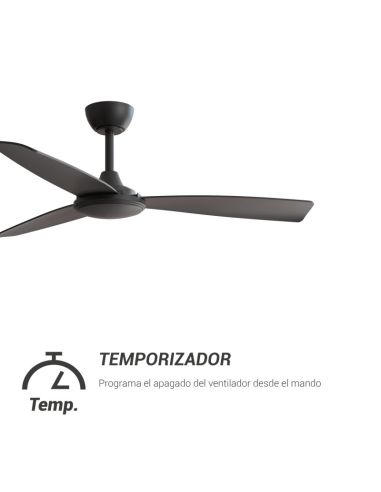 Ventilador de Techo Lia negro IP20 DC interior temporizador