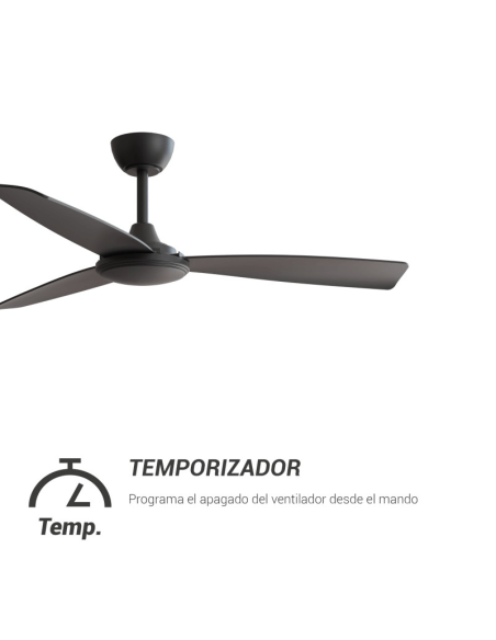 Ventilador de Techo Lia negro IP20 DC interior temporizador