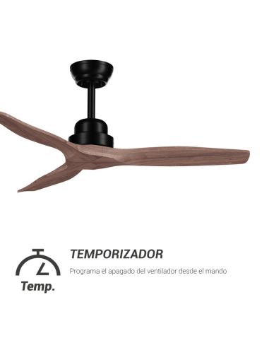 Ventilateur de plafond en bois naturel de balcon pour minuterie DC intérieure/extérieure