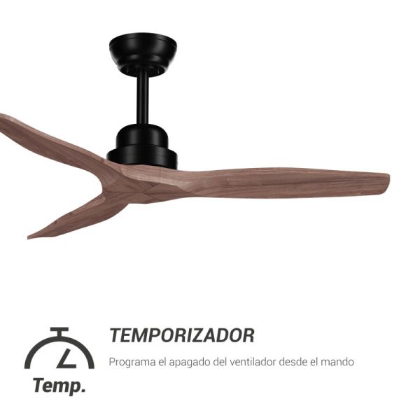 Ventilador de Techo Balcony Madera Natural para interior/exterior DC temporizador