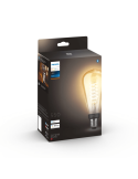 Bombilla inteligente Philips Hue 7W 2100K 550lm E27 filamento Edison caja producto
