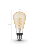 Lâmpada inteligente Philips Hue 7W 2100K 550lm E27 Filamento Edison medidas do produto