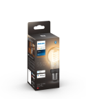 Bombilla inteligente Philips HueWhite 7W 2100K 550lm A60 E27 caja producto