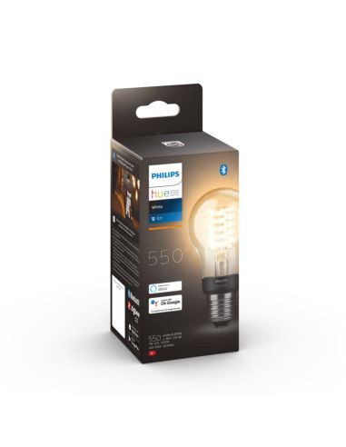 Bombilla inteligente Philips HueWhite 7W 2100K 550lm A60 E27 caja producto