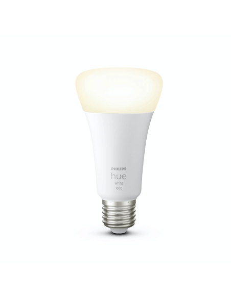 Bombilla inteligente Philips HueWhite 15.5W 2700K 1600lm A67 E27 encendida