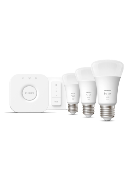 Philips HueWhite 9.5W 2700K 1055lm E27 Hue Bridge Kit de démarrage d'ampoule intelligente inclus