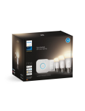Kit de inicio bombillas inteligente Philips HueWhite 9.5W 2700K 1055lm E27 Hue Bridge incluido caja producto
