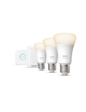 Kit de inicio bombillas inteligente Philips HueWhite 9.5W 2700K 1055lm E27 Hue Bridge incluido encendidas