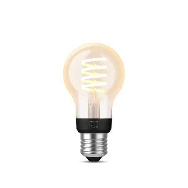 Bombilla inteligente Philips Hue White Ambiance 7W 2200-4500K Fil 550lm A60 E27 encendida