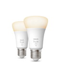 Bombilla inteligente Philips HueWhite 9.5W 2700K luz blanca cálida regulable 1055lm A60 E27 Pack 2 encendido