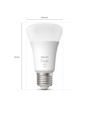 Lâmpada inteligente Philips HueWhite 9.5W 2700K regulável luz branca quente 1055lm A60 E27 Pack 2 medidas produtos