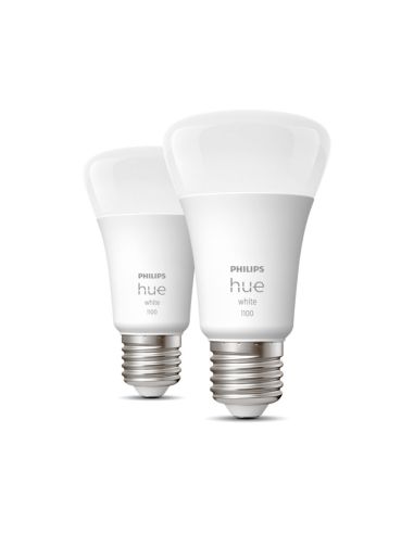 Lâmpada Inteligente Philips HueWhite 9,5 W 2700 K Luz branca quente regulável 1055 lm A60 E27 Pacote 2