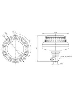 Rotativo LED muy potente con Doble Flash FT-101 DF LED PI TA1 12V 24V Sujección DIN Fristom FT-101 DF | LeonLeds 2