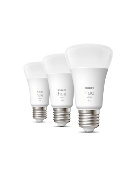 Lâmpada Inteligente Philips HueWhite 9W A60 2700K Luz branca quente regulável E27 806lm Pacote 3
