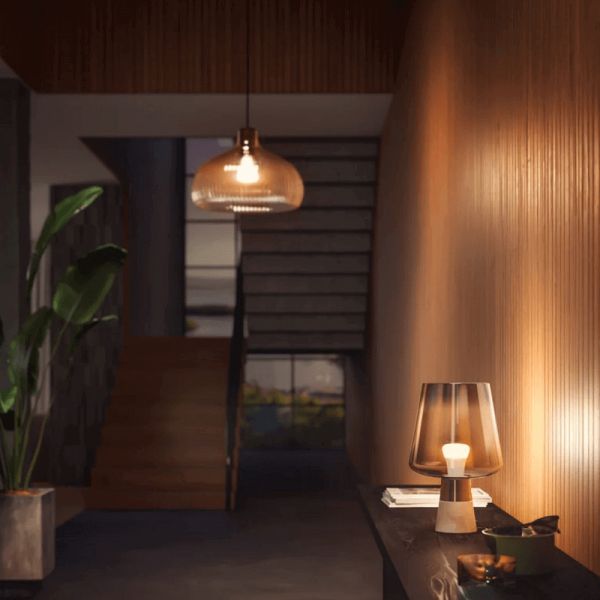 Philips HueWhite 9W A60 Ampoule Intelligente 2700K Lumière Blanc Chaud Dimmable E27 806lm Pack 3 en Un Plafonnier