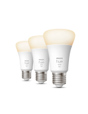Bombilla inteligente Philips HueWhite 9W A60 2700K luz blanca cálida regulable E27 806lm Pack 3 encendido