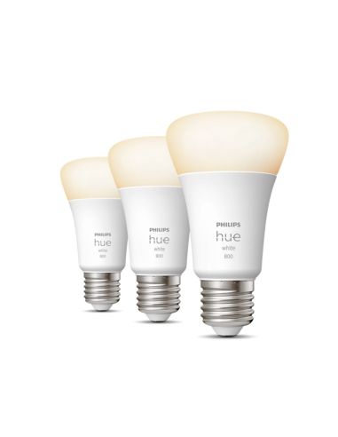 Philips HueWhite 9W A60 Ampoule Intelligente 2700K Blanc Chaud Dimmable E27 806lm Pack 3 On