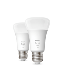 Bombilla inteligente Philips HueWhite 9W A60 E27 806lm 2700K luz blanca cálida regulable Pack 2