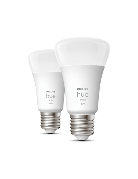 Ampoule intelligente Philips HueWhite 9W A60 E27 806lm 2700K dimmable lumière blanc chaud Pack 2