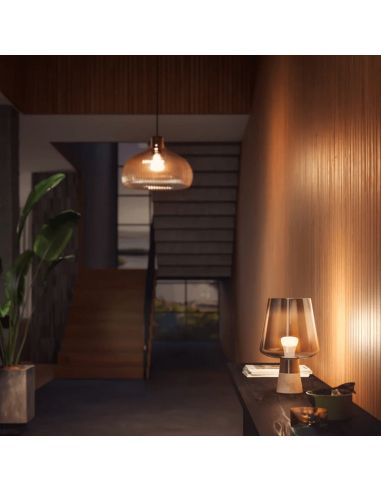 Lâmpada Inteligente Philips HueWhite 9W A60 E27 806lm 2700K Luz branca quente regulável Pacote 2 em uma luminária pendente