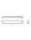 Dimensiones Barra LED trasera con 3 funciones Intermitente, Posición y Freno 12V 24V FT-340 LED Fristom | LeonLeds