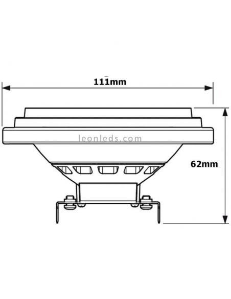 Dimensiones Bombilla potente AR111 Led 14W Equivalente a 100W 40º CorePro LEDspot Philips | LeonLeds