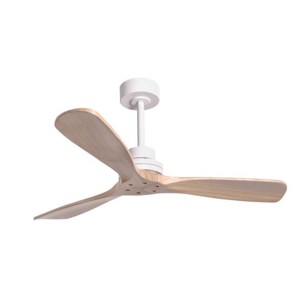 Ventilateur de plafond Nati M style nordique bois et blanc intérieur/extérieur