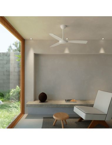 Ventilateur de plafond blanc Lia IP20 DC pour les grands espaces ambiants