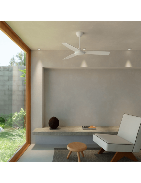 Ventilateur de plafond blanc Lia IP20 DC pour les grands espaces ambiants