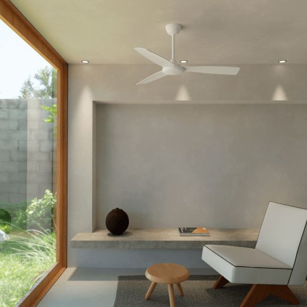 Ventilador de teto DC Lia IP20 branco para ambientes amplos