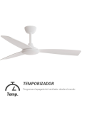 Ventilateur de plafond Lia blanc IP20 DC pour minuterie grands espaces
