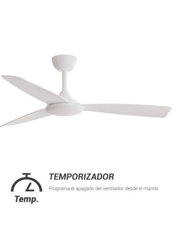 Ventilador de Teto Branco Lia IP20 DC para grandes espaços timer