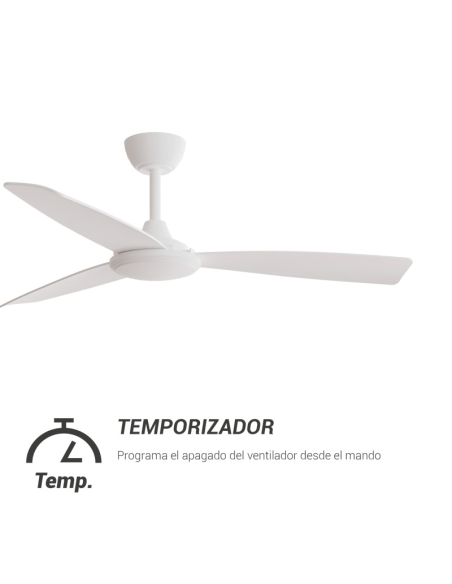 Ventilador de Techo Lia blanco IP20 DC para espacios amplios temporizador
