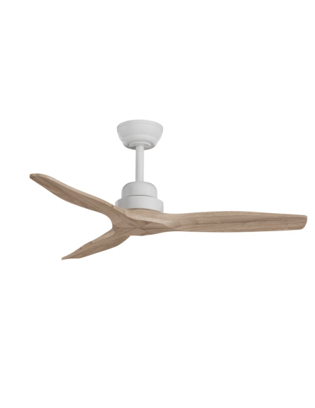 Ventilateur de plafond en bois naturel pour balcon DC intérieur/extérieur blanc