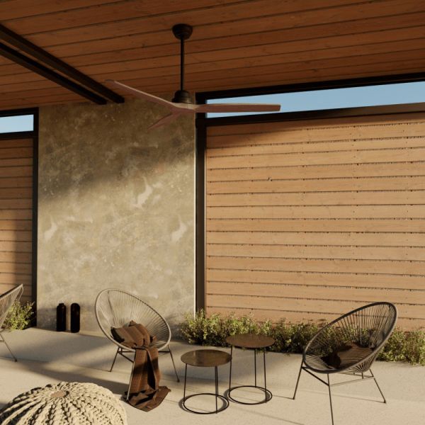 Ventilador de Techo Balcony XL Madera Natural para interior/exterior DC negro ambiente