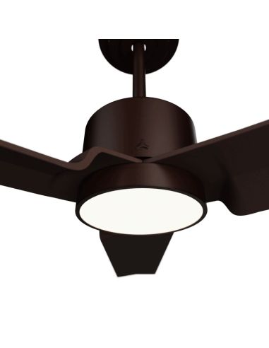 Ventilador de teto Anne XL LED Rust Brown DC para espaços com mais de 32m2 de detalhes de luz