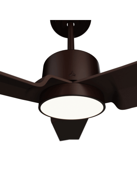 Ventilador de Techo LED Anne XL marrón óxido DC para espacios de más de 32m2 detalle luz