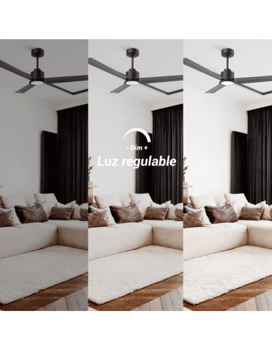 Ventilador de Techo LED Anne XL marrón óxido DC para espacios de más de 32m2 luz regulable
