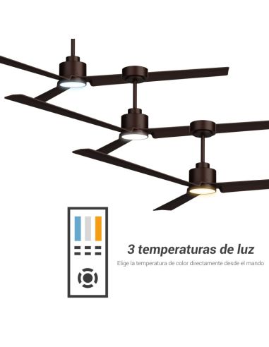 Ventilador de Techo LED Anne XL marrón óxido DC para espacios de más de 32m2 temperatura de luz