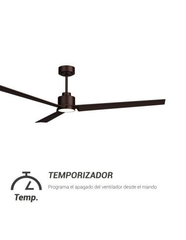 Ventilador de teto Anne XL LED Rust Brown DC para espaços acima de 32m2 com temporizador
