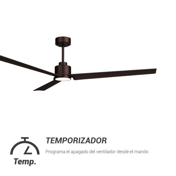 Ventilador de Techo LED Anne XL marrón óxido DC para espacios de más de 32m2 temporizador