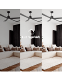 Ventilador de Techo LED Anne XL negro DC para espacios de más de 32m2 luz regulable