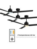 Ventilador de Techo LED Anne XL negro DC para espacios de más de 32m2 temperaturas de luz