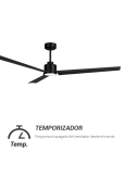 Ventilador de Techo LED Anne XL negro DC para espacios de más de 32m2 temporizador